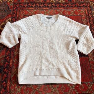 Vince Textured White Sweater